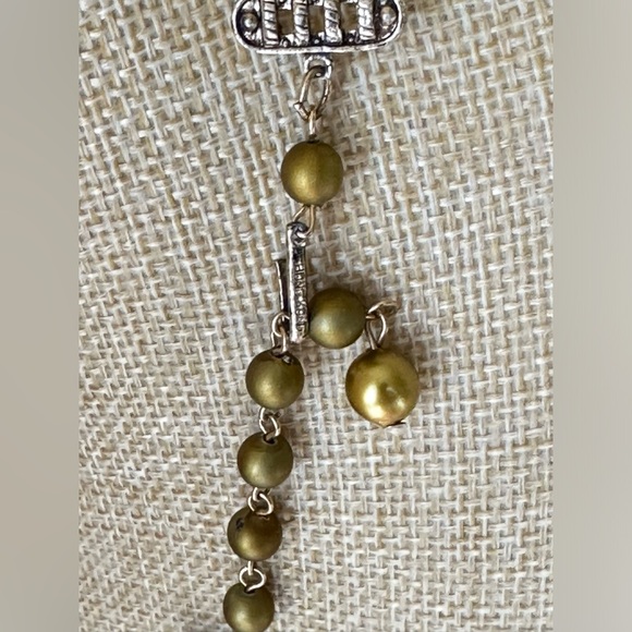 Vintage HongKong Earrings and Gold tone Beaded Necklace 2 strands - Picture 7 of 9